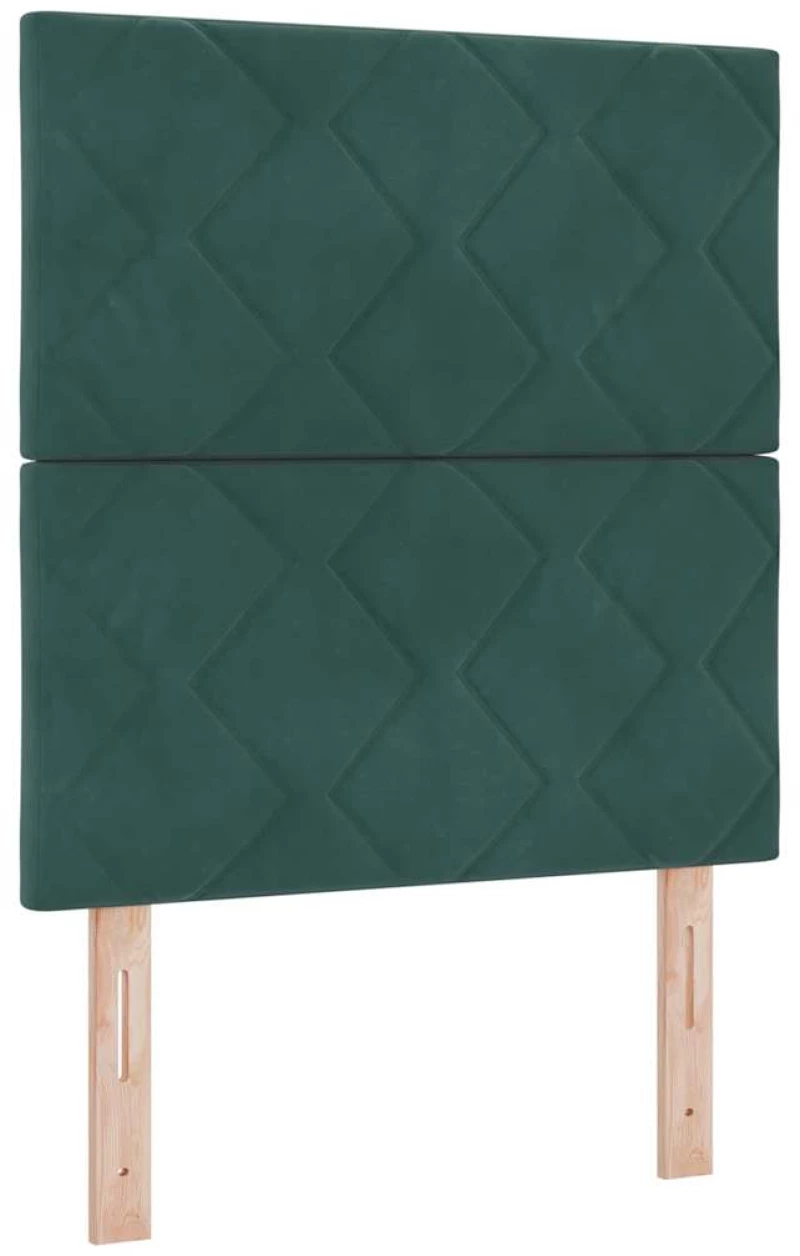Κρεβάτι Box Spring με Στρώμα & LED σε Σκούρο Πράσινο 80x200 εκ. Βελούδο