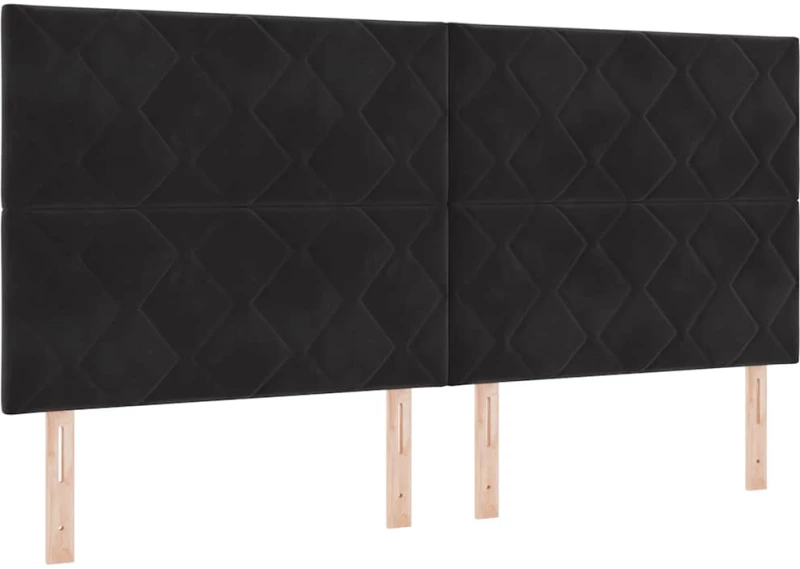 vidaXL Κρεβάτι με Βάση και Στρώμα & LED Μαύρο 200x200 εκ. Βελούδο