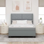 vidaXL Κρεβάτι με ελατήρια και στρώμα Γκρι 140x200 εκ. Ύφασμα