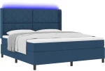 vidaXL Κρεβάτι με Ματress & LED Μπλε 180x200 εκ. Ύφασμα