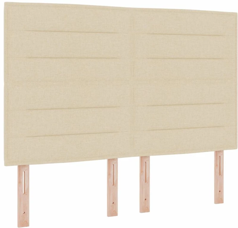 Κρεβάτι Box Spring με Στρώμα & LED Κρεμ 140x200 εκ Υφάσματος