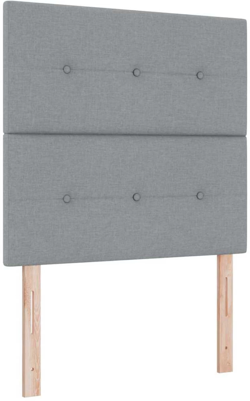 κρεβάτι Box Spring με μαξιλάρι & LED φως γκρι 80x200 εκ. ύφασμα