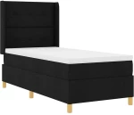 κρεβάτι box spring vidaXL με στρώμα και LED Μαύρο 90x190 εκ. Υφασμάτινο