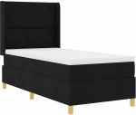 vidaXL Κρεβάτι Box Spring με Στρώμα & LED Μαύρο 90x190 εκ Υφασμάτινο