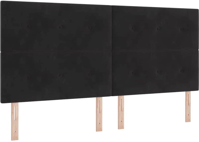 vidaXL Κρεβάτι με Ματράς & LED Μαύρο 200x200 εκ Βελούδο