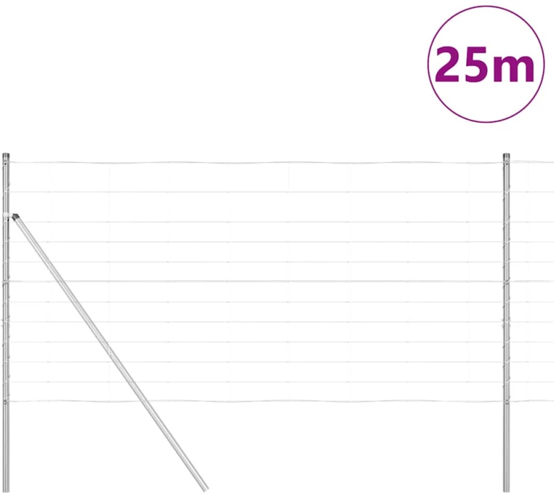 vidaXL Περίφραξη Πεδίου 1,2x25 μ Γαλβανισμένος Χάλυβας