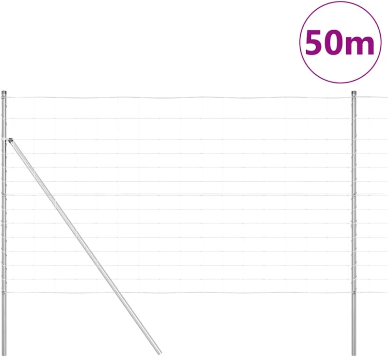 vidaXL Φράχτης 1.4 x 50μ από Γαλβανισμένο Χάλυβα