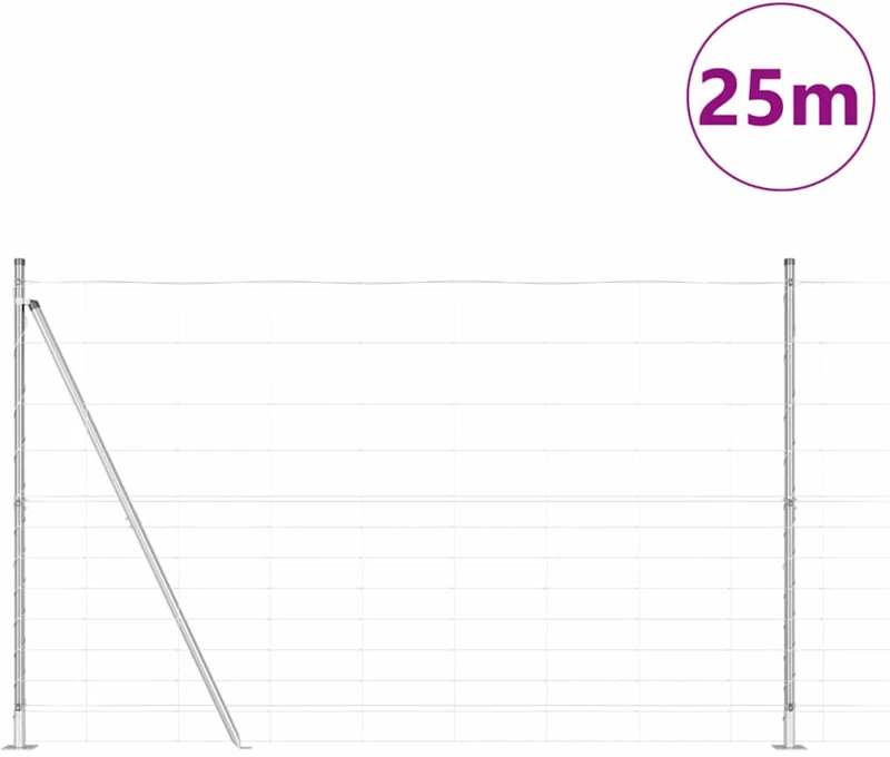 vidaXL Φράχτης Περιοχής 1.5x25 μ Γαλβανισμένος Χάλυβας
