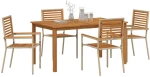 vidaXL Σετ Τραπεζαρίας Κήπου 5 pcs Μπεζ 150 x 90 x 74 cm