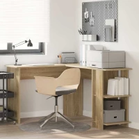 vidaXL Γωνιακό Γραφείο με Αποθήκευση Sonoma Oak 140x113,5x75cm
