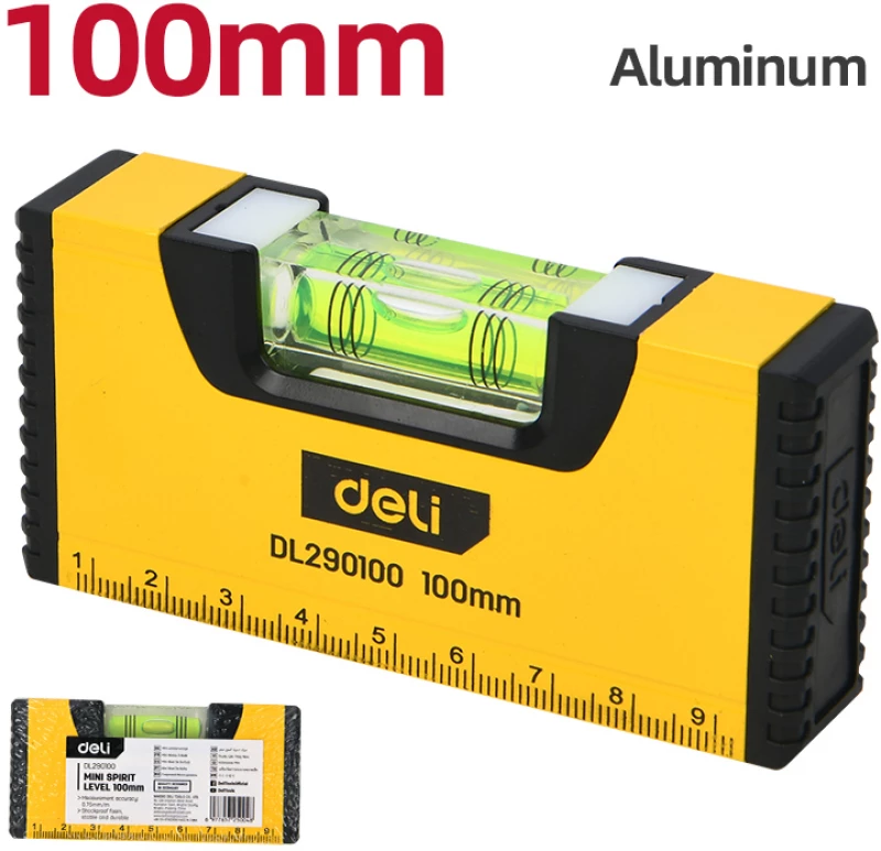 DELI αλφάδι DL290100 με 1 μάτι & κλίμακα, αλουμινίου, 10cm