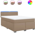 vidaXL Κρεβάτι Boxspring με Στρώμα Καπουτσίνο 160x200εκ.από Συνθ.Δέρμα