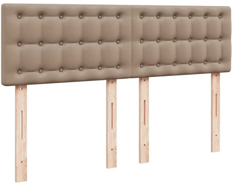 vidaXL Κρεβάτι Boxspring με Στρώμα Καπουτσίνο 160x200εκ.από Συνθ.Δέρμα