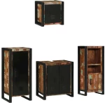 vidaXL Σετ Επίπλων Μπάνιου 4 pcs Πολύχρωμο Στερεό ανακτημένο ξύλο