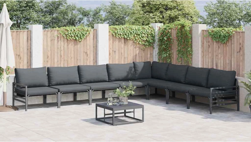vidaXL Σετ Καναπέ Κήπου 8 pcs Ανθρακί Ατσάλι