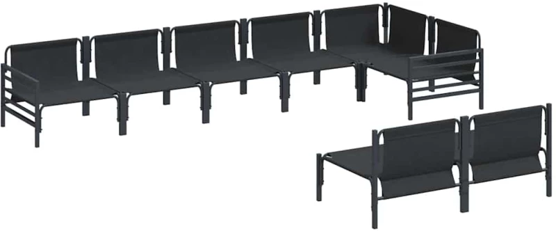 vidaXL Σετ Καναπέ Κήπου 8 pcs Ανθρακί Ατσάλι