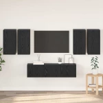 vidaXL Σετ επίπλου τηλεόρασης με ράφι 6 pcs Μαύρη Δρυς 60 x 30 x 30 cm
