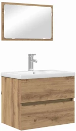 vidaXL Σετ Επίπλων Μπάνιου 3 pcs Μαύρη δρυς 60 x 38.5 x 45 cm