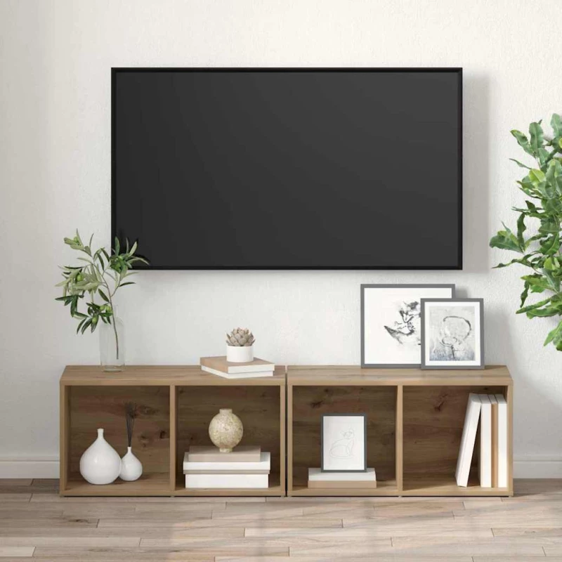 vidaXL Σετ επίπλου τηλεόρασης 2 pcs Artisan Oak 37 x 35 x 107 εκ