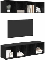 vidaXL Σετ επίπλου τηλεόρασης 2 pcs Μαύρη δρυς 37 x 37 x 142.5 εκ