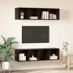 vidaXL Σετ επίπλου τηλεόρασης 2 pcs Μαύρη δρυς 37 x 37 x 142.5 εκ