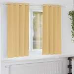 vidaXL Κουρτίνες με κουρτίνες 2 pcs Μπεζ 175 x 140 εκ. Πολυεστέρας