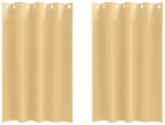 vidaXL Κουρτίνες με κουρτίνες 2 pcs Μπεζ 175 x 140 εκ. Πολυεστέρας