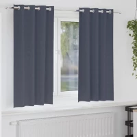 vidaXL Κουρτίνες με κουρτίνες 2 pcs Ανθρακί 175 x 140 εκ. Πολυεστέρας