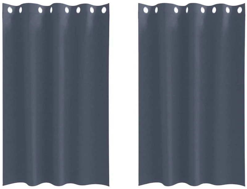 vidaXL Κουρτίνες με κουρτίνες 2 pcs Ανθρακί 175 x 140 εκ. Πολυεστέρας
