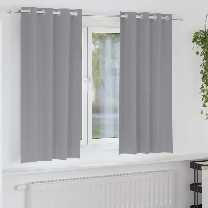 vidaXL Κουρτίνες 2 pcs Ανοιχτό γκρι 175 x 140 εκ. Πολυεστέρας