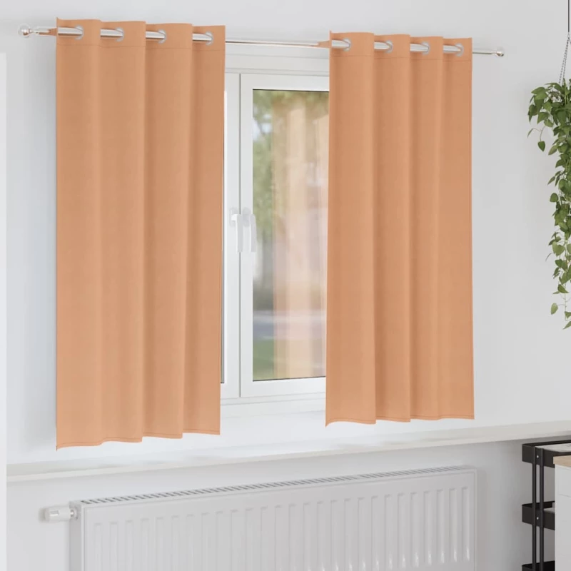 vidaXL Κουρτίνες 2 pcs Ανοιχτό καφέ 175 x 140 εκ. Πολυεστέρας