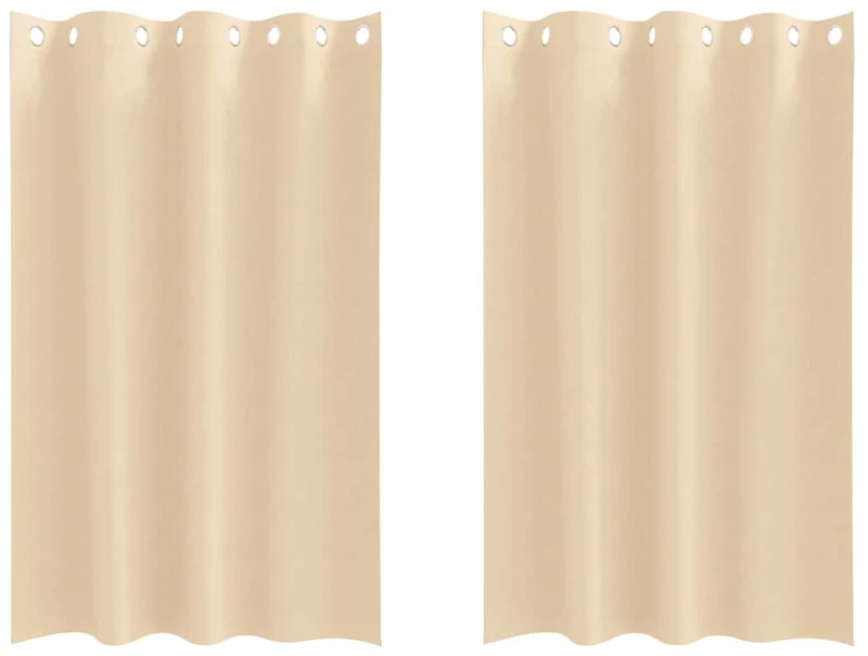vidaXL Κουρτίνες με κουρτίνες 2 pcs Κρεμ 175 x 140 εκ. Πολυεστέρας
