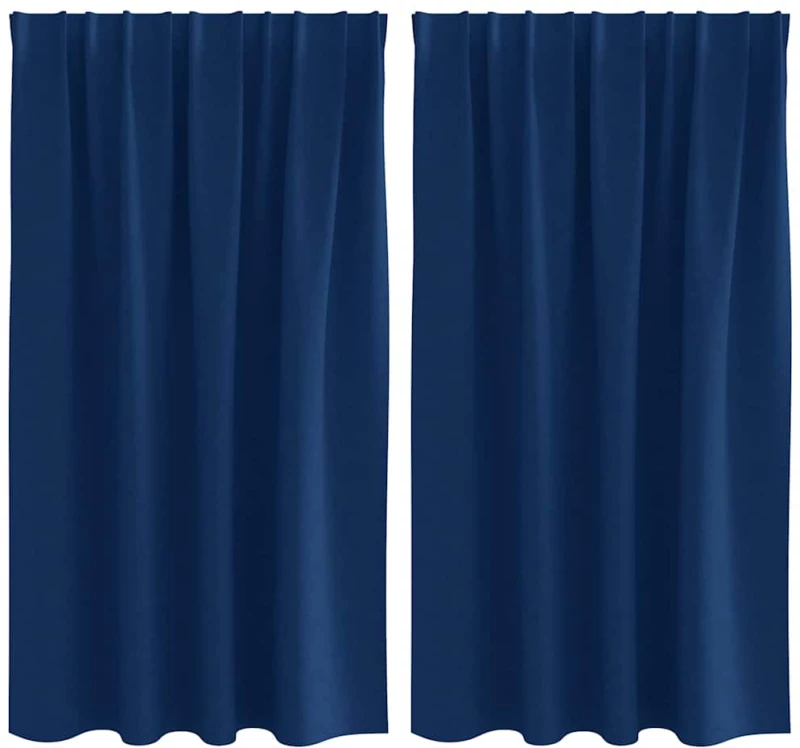 vidaXL Κουρτίνες 2 pcs Σκούρο Μπλε 140 x 140 cm Πολυεστέρας