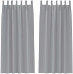 vidaXL Κουρτίνες 2 pcs Ανοιχτό γκρι 245 x 140 εκ. Πολυεστέρας