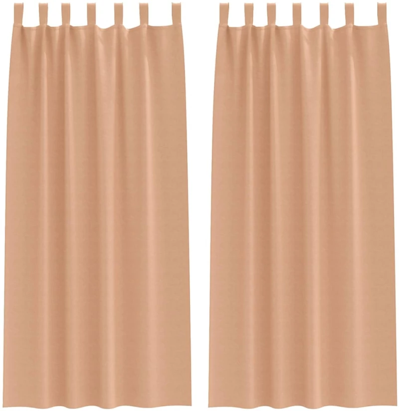 vidaXL Κουρτίνες 2 pcs Ανοιχτό καφέ 260 x 140 εκ. Πολυεστέρας