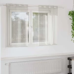vidaXL Κουρτίνες με κουρτίνες 2 pcs Κρεμ 140 x 140 εκ. Πολυεστέρας
