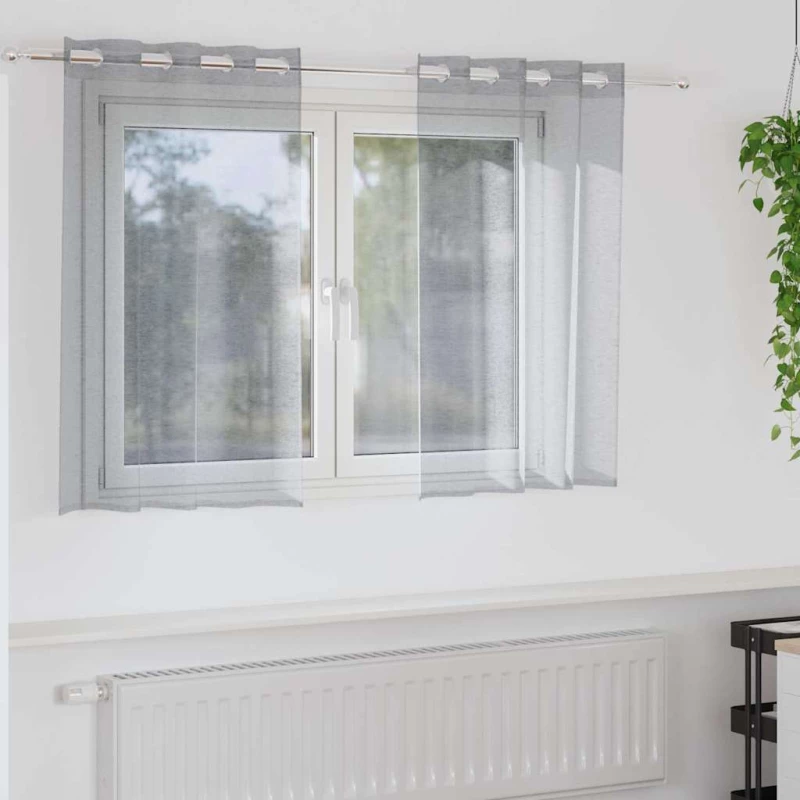 vidaXL Κουρτίνες 2 pcs Σκούρο γκρι 140 x 140 εκ. Πολυεστέρας