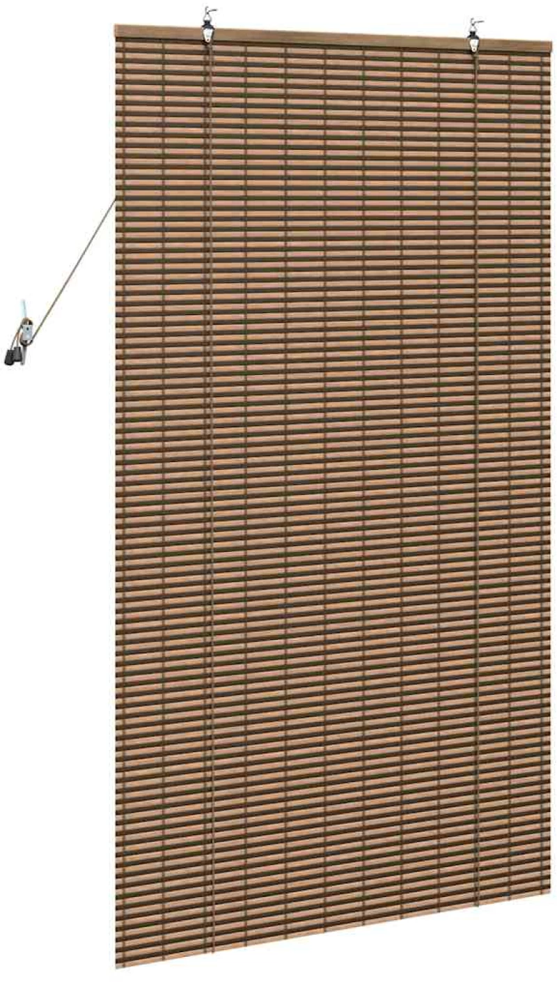 vidaXL Ρολό Παραθύρου με κουρτίνες Καφέ 80 x 160 cm Μπαμπού