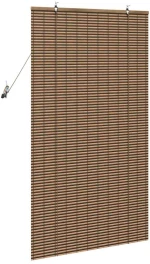 vidaXL Ρολό Παραθύρου με κουρτίνες Καφέ 80 x 160 cm Μπαμπού