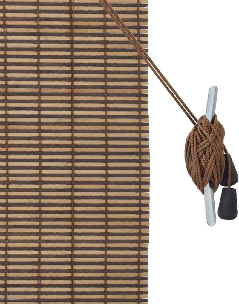 vidaXL Ρολό Παραθύρου με κουρτίνες Καφέ 80 x 160 cm Μπαμπού