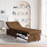 vidaXL Καναπές-κρεβάτι 3-σε-1 Σχεδίου με Pull-Out Καφέ Ψεύτικο Σουέτ Δέρμα