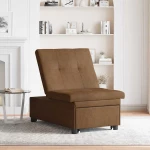 vidaXL Καναπές-κρεβάτι 3-σε-1 Σχεδίου με Pull-Out Καφέ Ψεύτικο Σουέτ Δέρμα