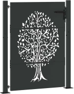 vidaXL Πύλη Κήπου Άλλο Μαύρο 105 x 150 cm Ατσάλι με Επικάλυψη Πούδρας