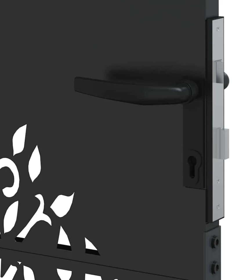 vidaXL Πύλη Κήπου Άλλο Μαύρο 105 x 150 cm Ατσάλι με Επικάλυψη Πούδρας