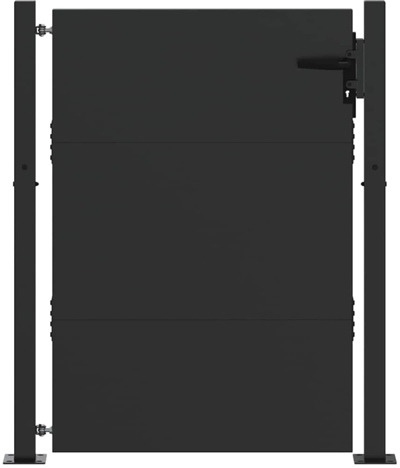 vidaXL Πύλη Κήπου Μαύρο 105 x 150 cm Ατσάλι με Επικάλυψη Πούδρας