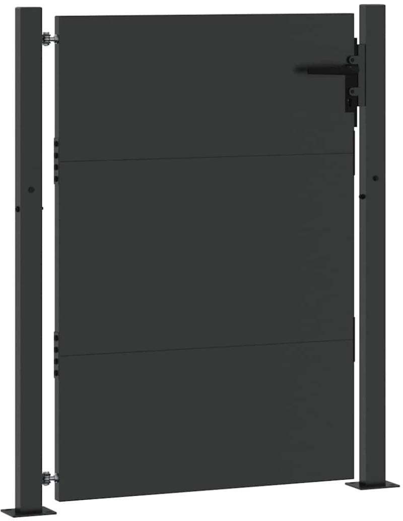 vidaXL Πύλη Κήπου Μαύρο 105 x 150 cm Ατσάλι με Επικάλυψη Πούδρας