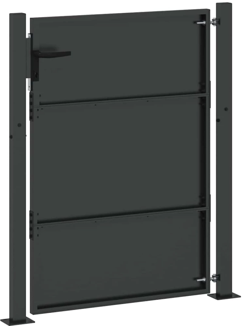 vidaXL Πύλη Κήπου Μαύρο 105 x 150 cm Ατσάλι με Επικάλυψη Πούδρας