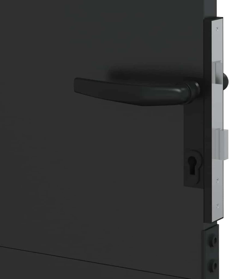 vidaXL Πύλη Κήπου Μαύρο 105 x 150 cm Ατσάλι με Επικάλυψη Πούδρας