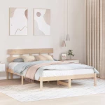 vidaXL Κρεβάτι με Κεφαλάρι 150x200 εκ Μασίφ Ξύλο Πεύκου