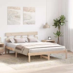 vidaXL Κρεβάτι με Κεφαλάρι 150x200 εκ Μασίφ Ξύλο Πεύκου